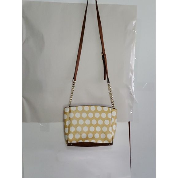 Anne Klein Crossbody Shoulder Bag Polka Dot Adjustable Strap Faux Leather Spring - Picture 10 of 16